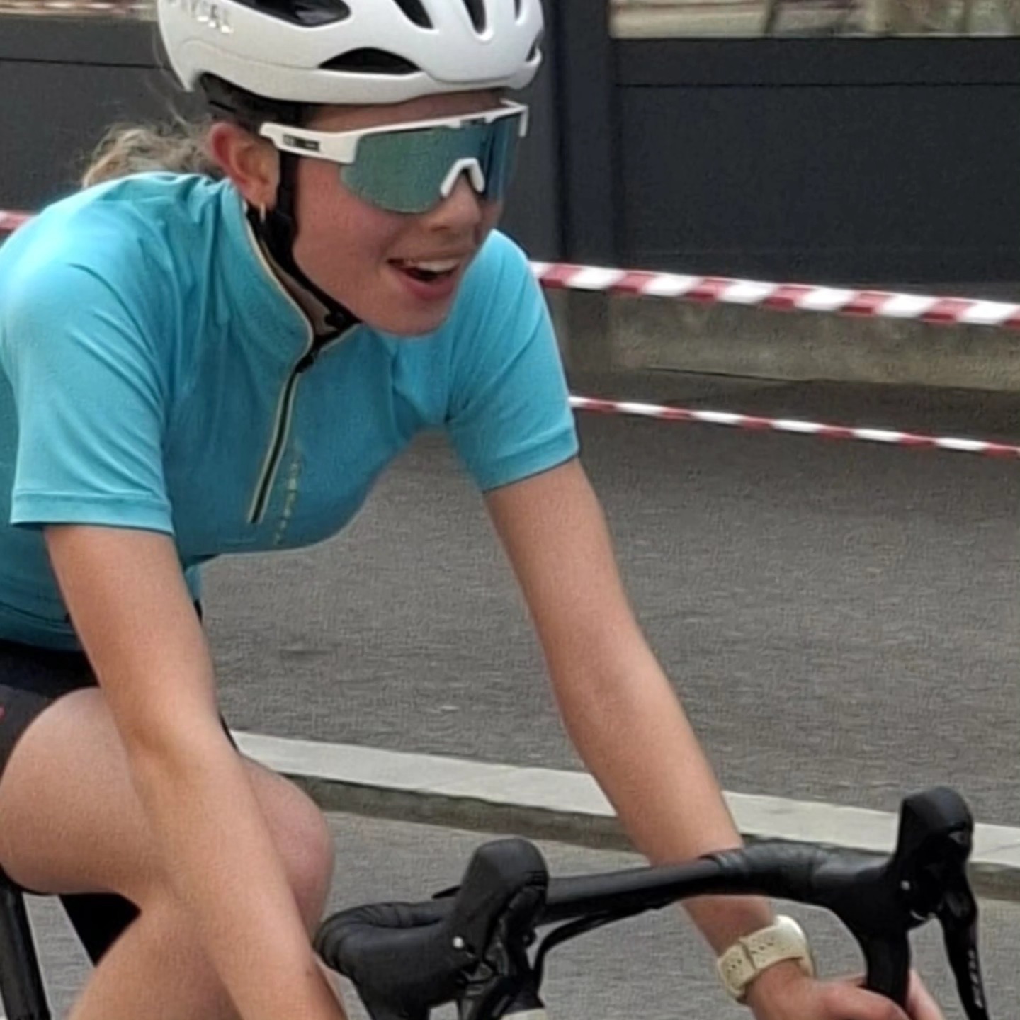Morena Vanessa smiling after a race day.